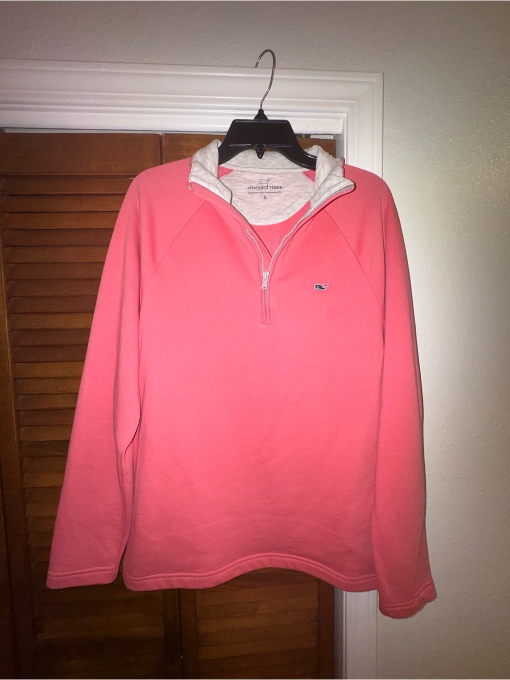 Vineyard Vines Coral Pink Quarter-Zip Pullover